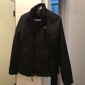 North face black fleece jacket